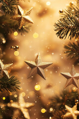 Golden Stars Abstract Background.