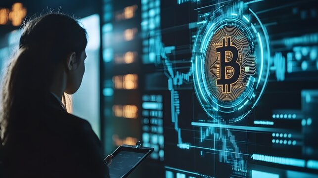 Person engages with bitcoin insights at virtual crypto conference