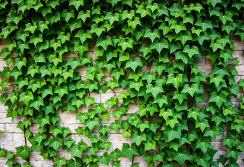 Ivy leaves climbing a wall.
