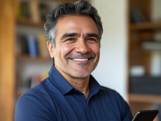Fototapeta premium Businessman smiling at the phone