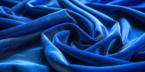 Obraz premium Close-Up of Luxurious Deep Royal Blue Plush Velvet Fabric Showcasing Soft Folds and Subtle Shadows for Textural and Elegant Home Decor Inspiration