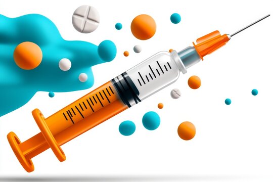 An icon of a syringe with minimal details, symbolizing vaccination and preventive healthcare