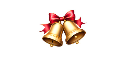 Festive Christmas bell with pine, holly, and pinecone decoration isolated on transparent white background, png