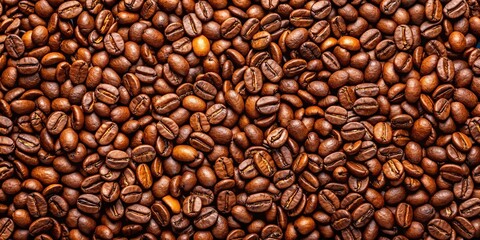 Fototapeta premium Close-up background of coffee beans, perfect for wallpaper or design projects