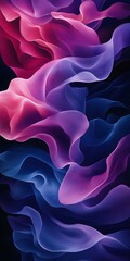 A mesmerizing abstract composition featuring flowing fabric-like waves in hues of pink, purple, and blue, creating a dynamic and ethereal mood.