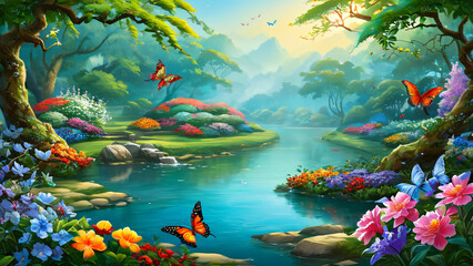 tropical aquarium with tropical fishes