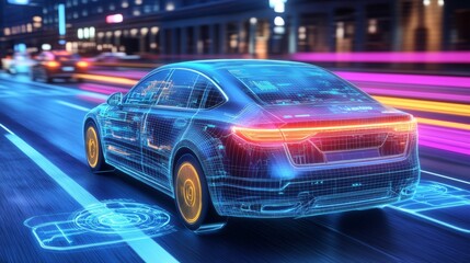 Automotive technology concept ITS (Intelligent Transport Systems) ADAS (Advanced Driver Assistance System) ACC (Adaptive Cruise Control) *Video version available in my portfolio