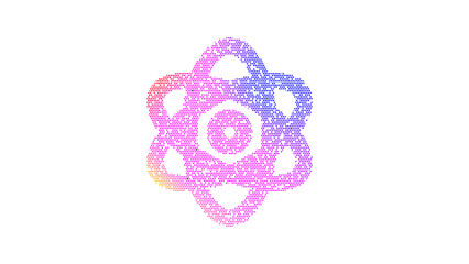 Icon atom is made up of LED square shapes. There are bright diodes and there are black dead diodes