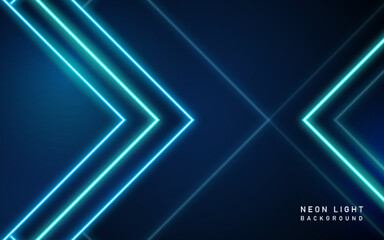Blue neon light geometric lines background