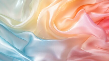 Obraz premium Pastel color transparent silk fabric flowing by wind freeze motion