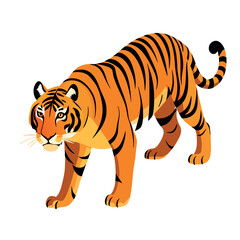 Fototapeta premium a tiger standing pose vector art illustration