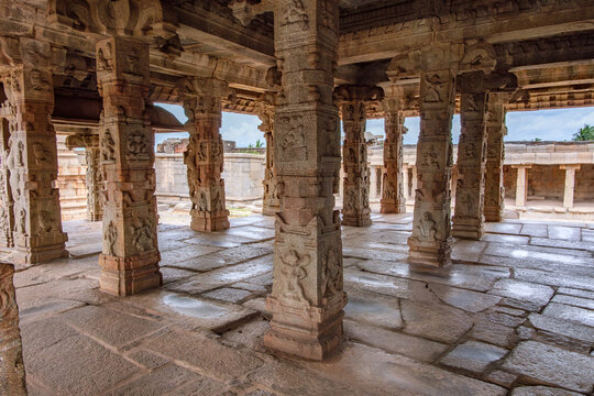 The Krishna Temple at Hampi India. This temple is dedicated to Lord Balakrishna, the form of Lord Krishna when he was an infant and was built in the year 1513 A.D.