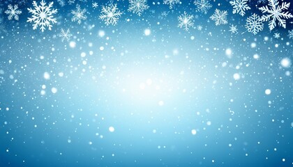 Winter wonderland: frosty snowflakes on a blue sky background
