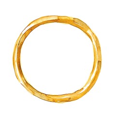 Watercolor Circle Frame with Yellow and Orange Hues.