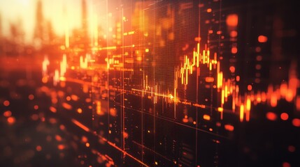 Fototapeta premium Vibrant wall illuminated with bright orange and yellow lights, dynamic display of color energy