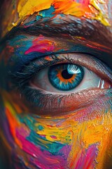 Painted eye close-up
