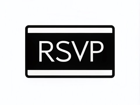 Elegant Minimalist RSVP Black Icon Design for Invitations, Events, and Celebrations with a Clean Aesthetic and Modern Touch, Perfect for Digital and Print Media Use