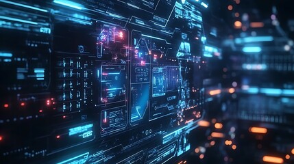 Fototapeta premium Futuristic Spaceship Interior