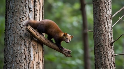 Climbing Champion: The Pine Marten's Agile Ascent