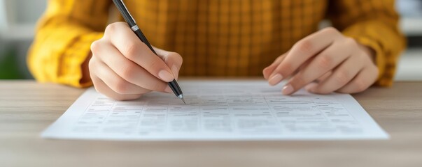 Hands highlighting financial data on a paper sheet, detailed charts, startup office lighting, realistic, ecommerce analysis