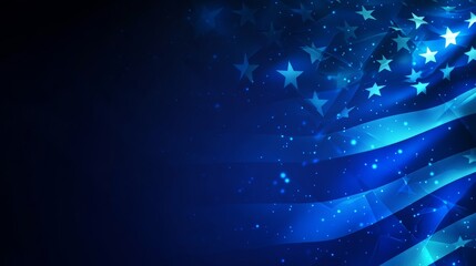 The blue American flag background is useful for banners slides and social media posts