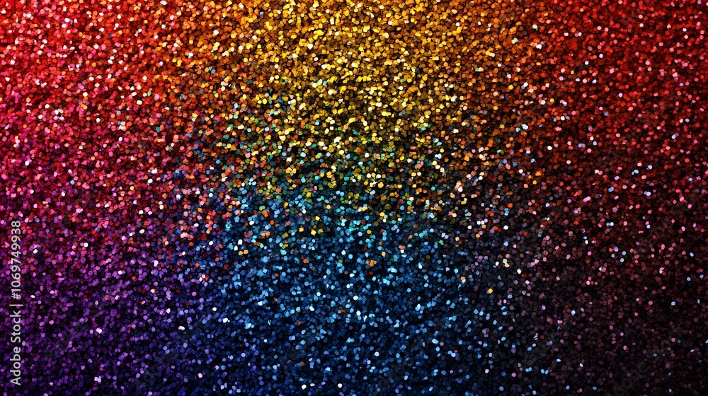 Fototapete Bright gradient background with colorful grains. It represents a mix of energy, movement, fun and liveliness with the grain of old computer graphics or noisy TV. It has a retro or futuristic feel.