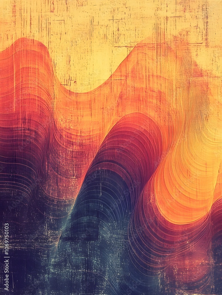 Fototapete Bright gradient background with colorful grains. It represents a mix of energy, movement, fun and liveliness with the grain of old computer graphics or noisy TV. It has a retro or futuristic feel.