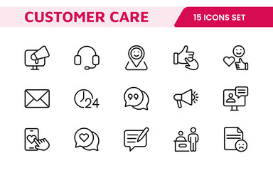 Customer Support Icon Set. Engaging and clear icons for enhancing user assistance, perfect for help centers, chat interfaces, and service platforms to streamline.