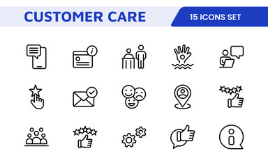 Customer Support Icon Set. Engaging and clear icons for enhancing user assistance, perfect for help centers, chat interfaces, and service platforms to streamline.