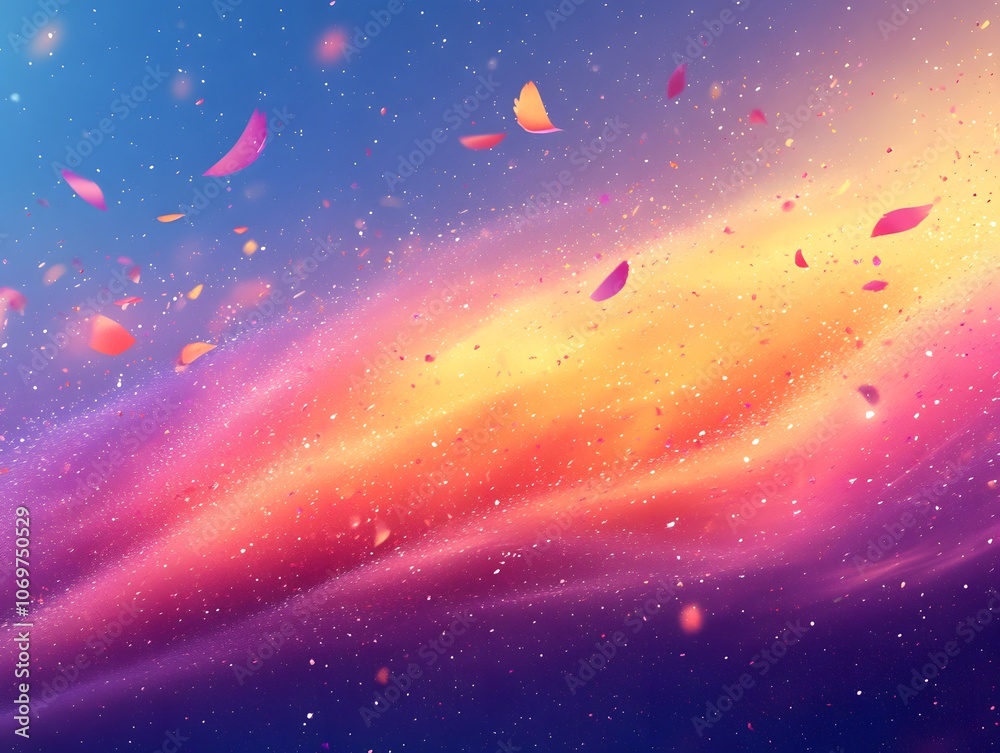 Fototapete Bright gradient background with colorful grains. It represents a mix of energy, movement, fun and liveliness with the grain of old computer graphics or noisy TV. It has a retro or futuristic feel.