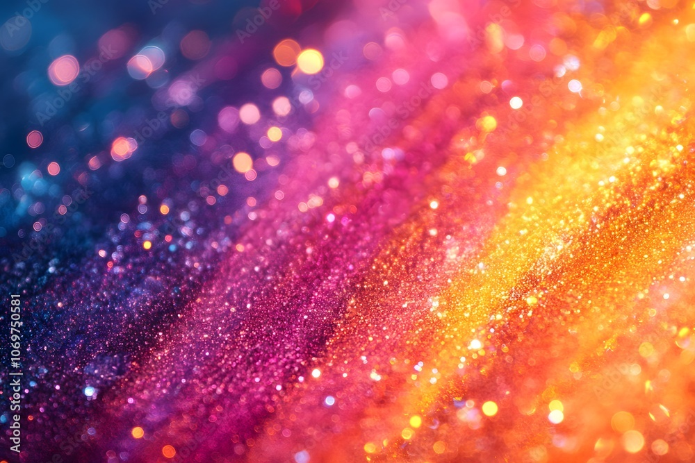 Fototapete Bright gradient background with colorful grains. It represents a mix of energy, movement, fun and liveliness with the grain of old computer graphics or noisy TV. It has a retro or futuristic feel.