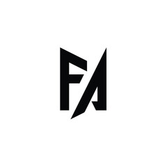 FA monogram logo design letter text name symbol monochrome logotype alphabet character simple logo