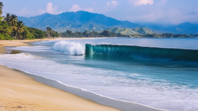 Molang Beach in Tulungagung East Java has big waves and clean beach sand