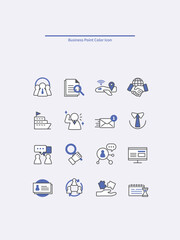 다양한 포인트컬러 라인 아이콘 02
