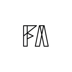 FA monogram logo design letter text name symbol monochrome logotype alphabet character simple logo