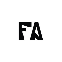 FA monogram logo design letter text name symbol monochrome logotype alphabet character simple logo