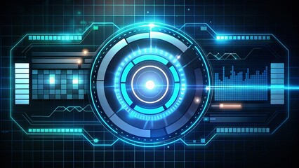 Futuristic HUD Loading Bars UI - Digital Sci-Fi Technology Progress Display with Percentage Indicators and Vector Design Elements for High-Tech Applications