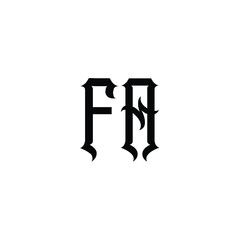 FA monogram logo design letter text name symbol monochrome logotype alphabet character simple logo