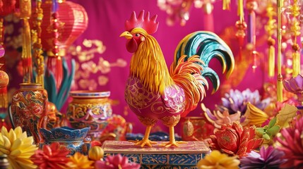 Fototapeta premium Chinese year of the rooster Chinese new year decorations