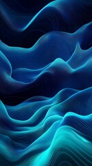 Obraz premium Dynamic Digital Flow: Abstract Background with Electric Blue and Deep Teal Wave Shapes for Tech Concept