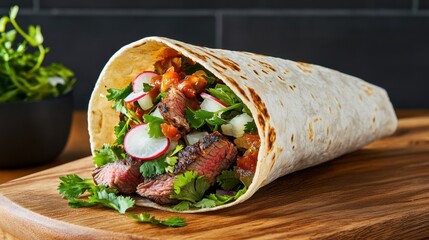 Savor delicious carne asada tacos wrapped in warm tortillas