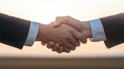 Deal Done: A firm handshake symbolizing partnership and agreement, captured against a soft, out-of-focus background. Ideal for representing collaboration, business, or a successful negotiation.