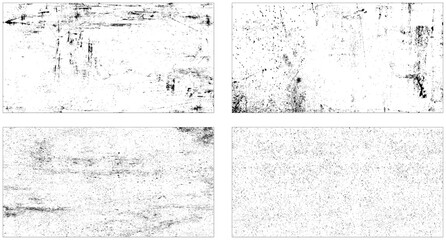 Collection of grunge texture wall. Set of grunge overlay texture frame with ink brush stroke and torn or rip paper effect. 