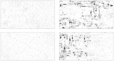 Collection of grunge texture wall.  Old worn overlay distressed background. Set of grunge overlay texture frame with ink brush stroke and torn or rip paper effect.