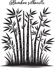 Fototapeta premium Bamboo silhouette vector illustration design