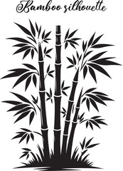 Naklejka premium Bamboo silhouette vector illustration design