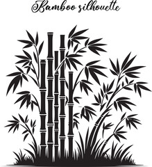 Bamboo silhouette vector illustration design