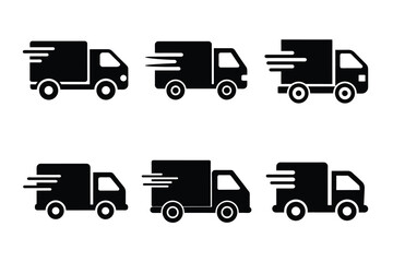 Fototapeta premium set of delivery trucks