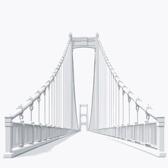 Obraz premium Illustration of a bridge on a white background. 3d rendering 