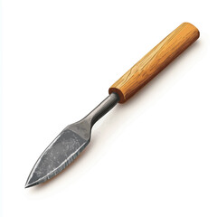 Fototapeta premium Knife with wooden handle isolated on white background. Vector illustration. 